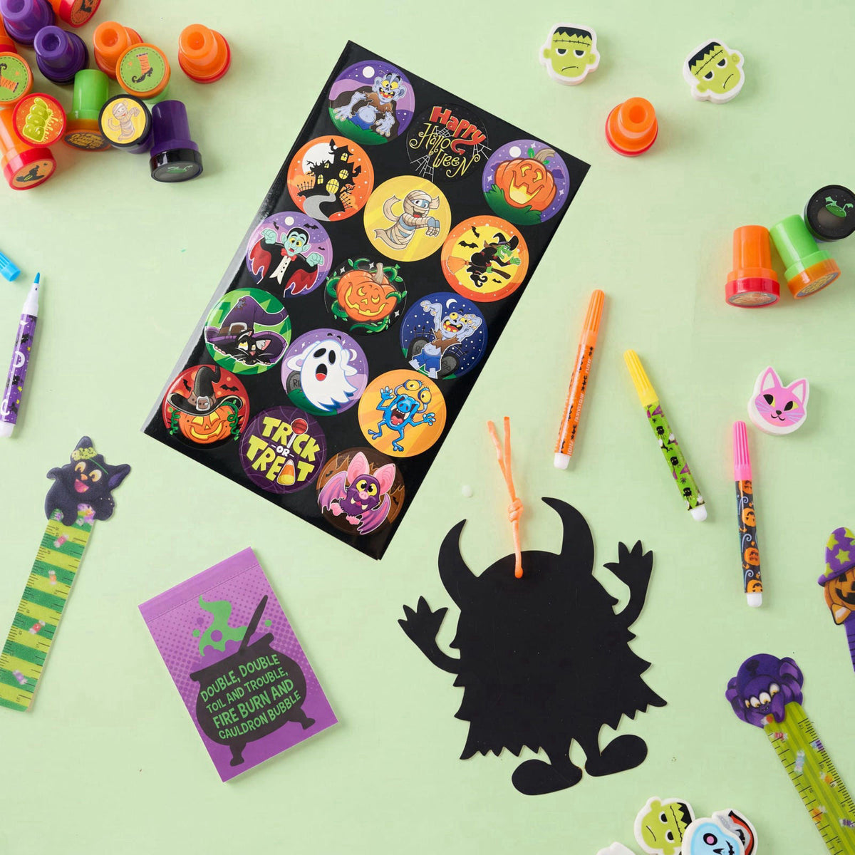 JOYIN 192PCS Halloween Stationery Set, Trick or Treat Gifts for Kids, 24 Pack Halloween Themed Stationery Set for Party 