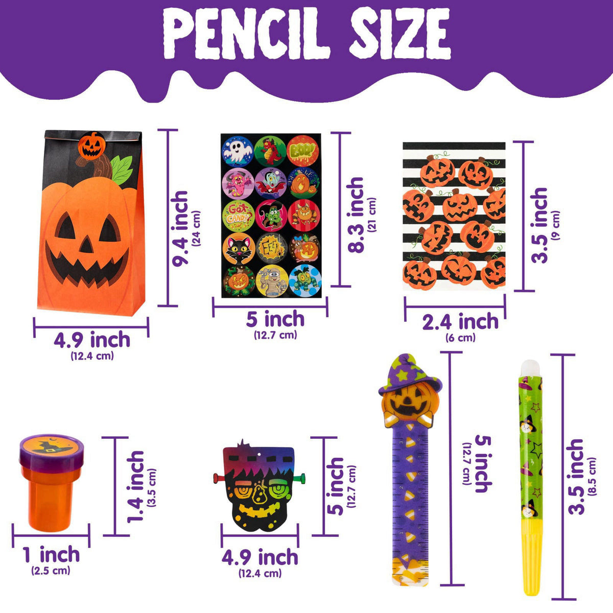 JOYIN 192PCS Halloween Stationery Set, Trick or Treat Gifts for Kids, 24 Pack Halloween Themed Stationery Set for Party 