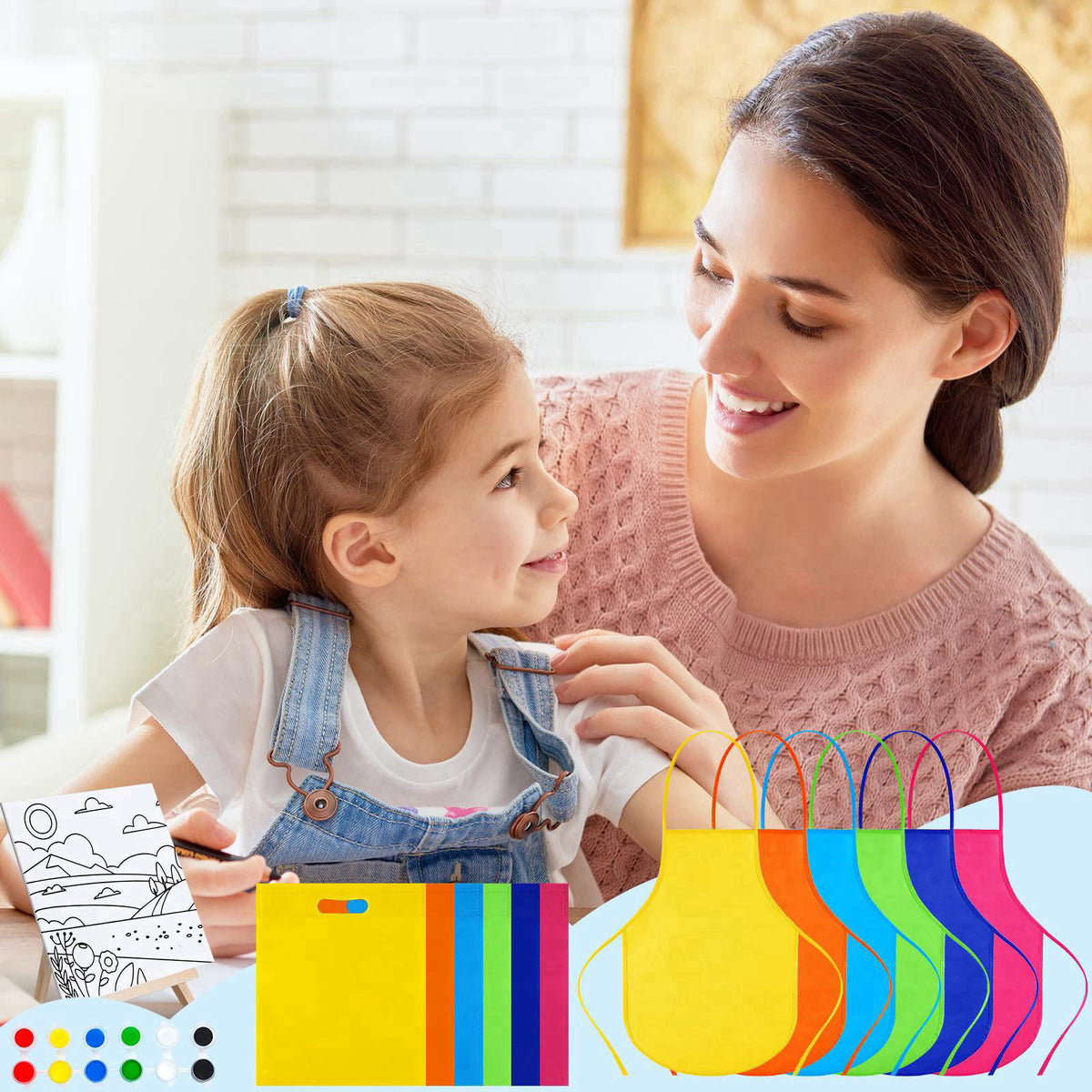 Tenceur 48 Pcs Kids Paint Party Favor Sets, Mini Acrylic Paint Set – alternate angle