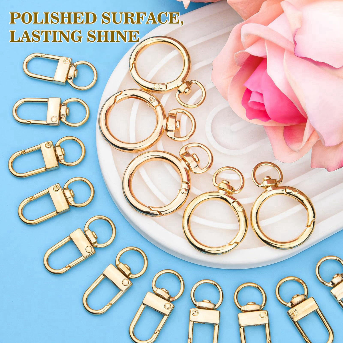 Zerivne 656Pcs Keychain Making Kit: Gold Jewelry Making Supplies, DIY Crafts bulk – packaging and label