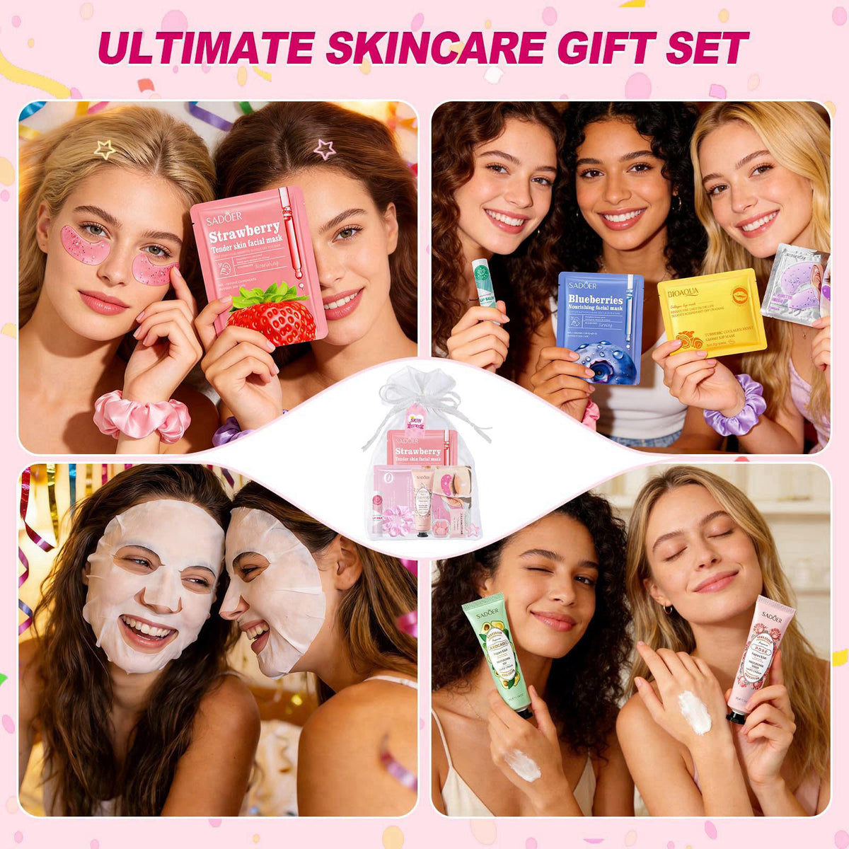 Amdele 100 PCS Spa Party Supplies for Girls, Sleepover Birthday Gifts for Women – alternate angle