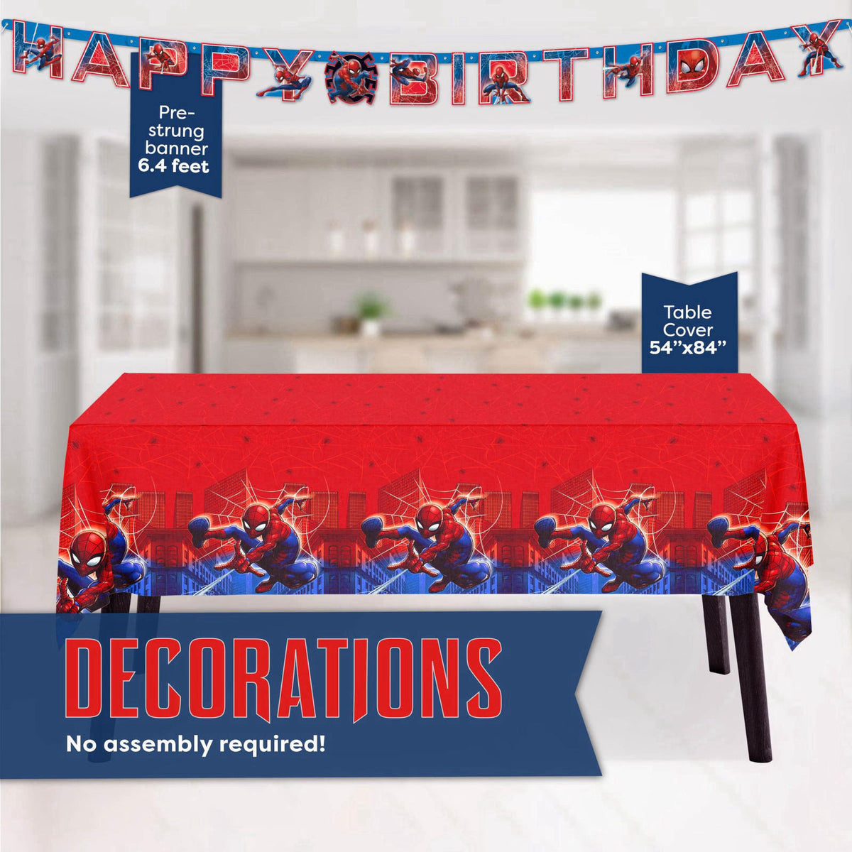 Unique Spiderman Birthday Decorations Party Supplies with Banner and Party Favors – full view