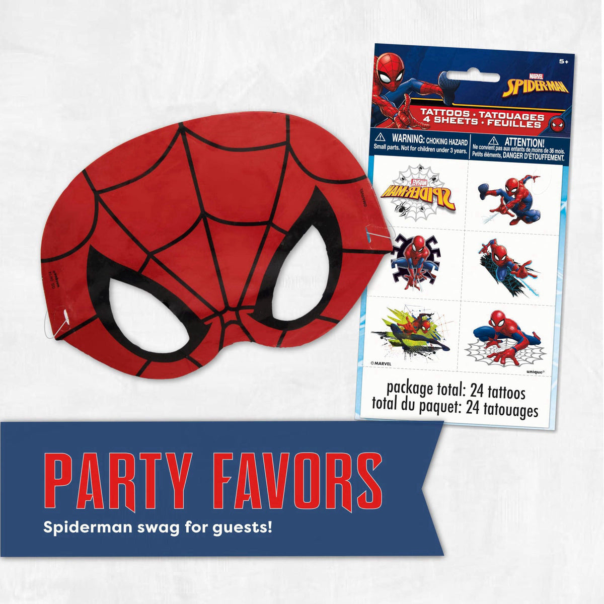 Unique Spiderman Birthday Decorations Party Supplies with Banner and Party Favors – alternate angle