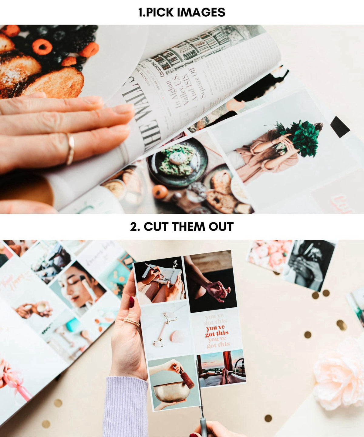 Lamare Vision Board Book -1000+ Images, Vision Board Supplies for Women – packaging and label