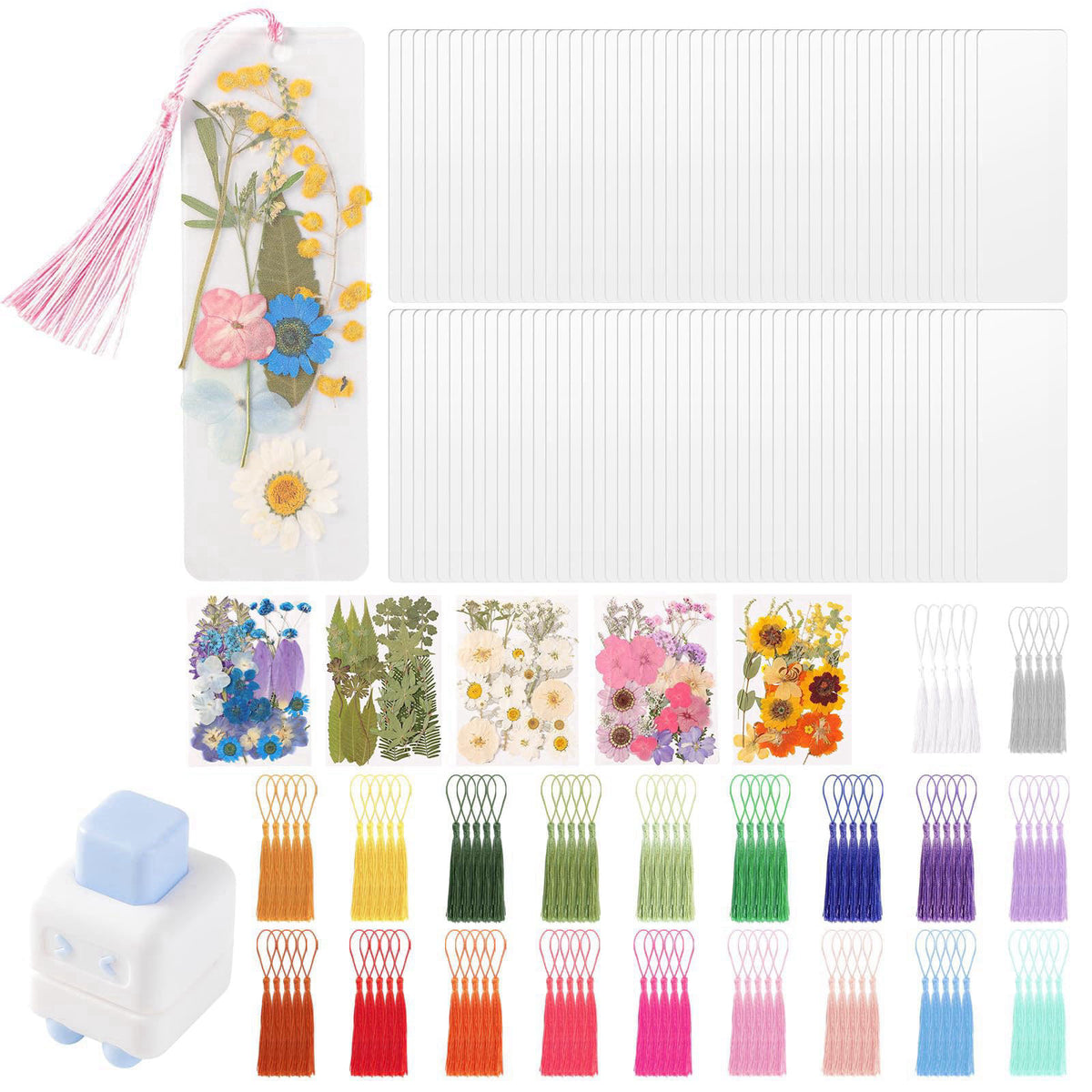 WSICSE 326Pcs Pressed Flower Bookmark Making Kit, DIY Bookmark Kit for Book Lover – product photo (Bookmarks)