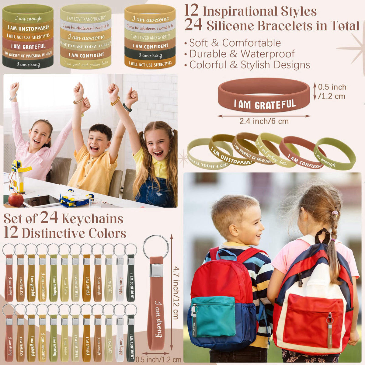 Aodaer 170 Pieces Positive Affirmation Gifts Set Motivational Quote Notebooks with Inspirational Pens Silicone Bracelets