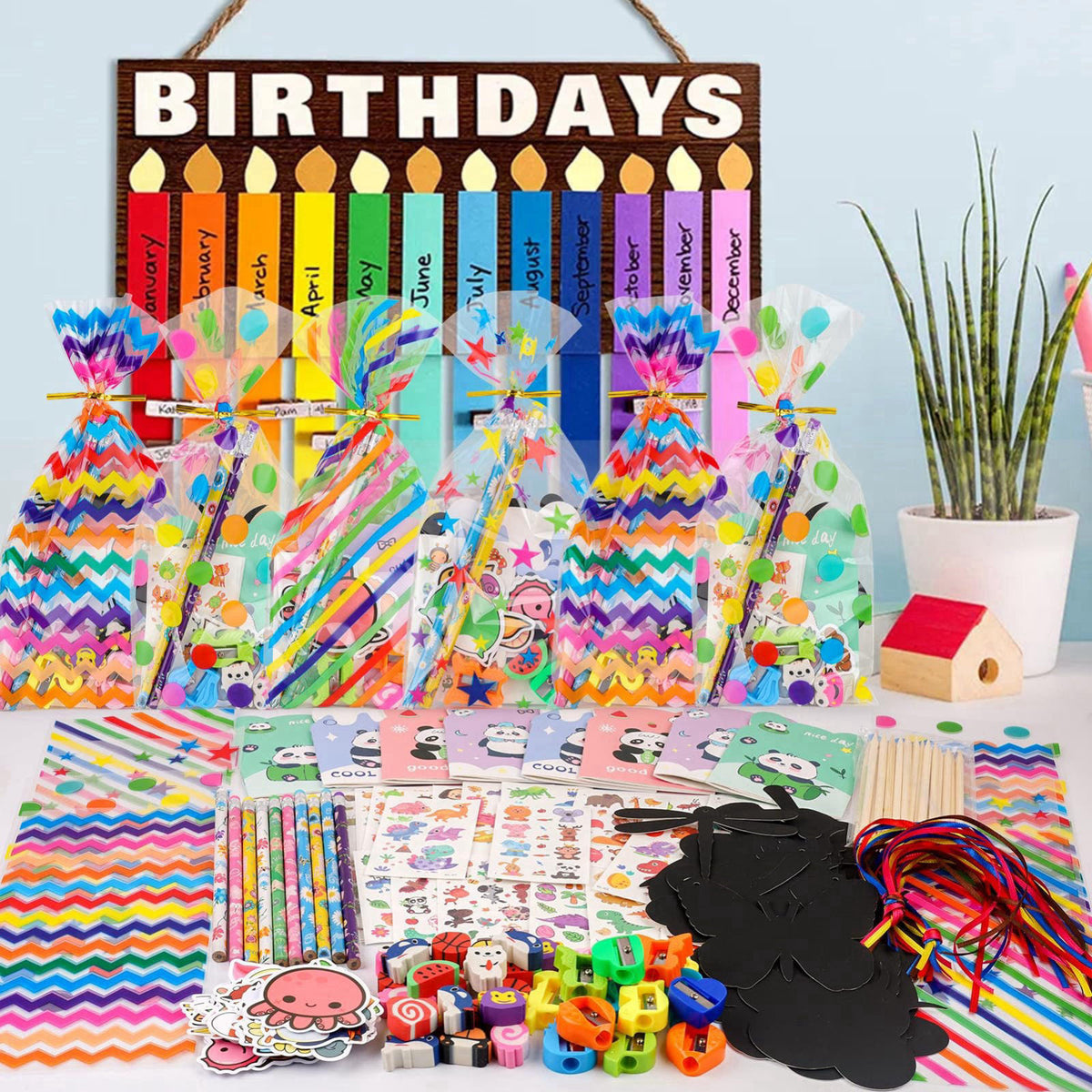 Thesixowls 28 Pack Birthday Goodie Bags, Return Gifts Party Favors for Birthday Party – close-up detail