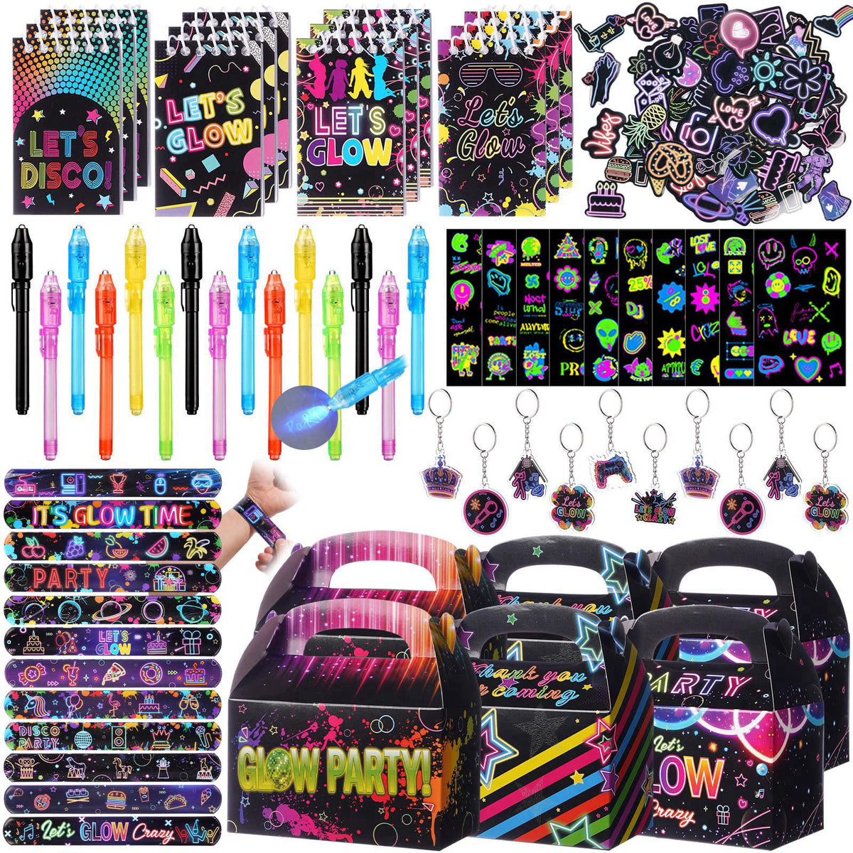 Vanblue 122 Pcs Neon Party Favors Birthday Decorations for Kids – product photo (Multi-Item Party Favor Packs)