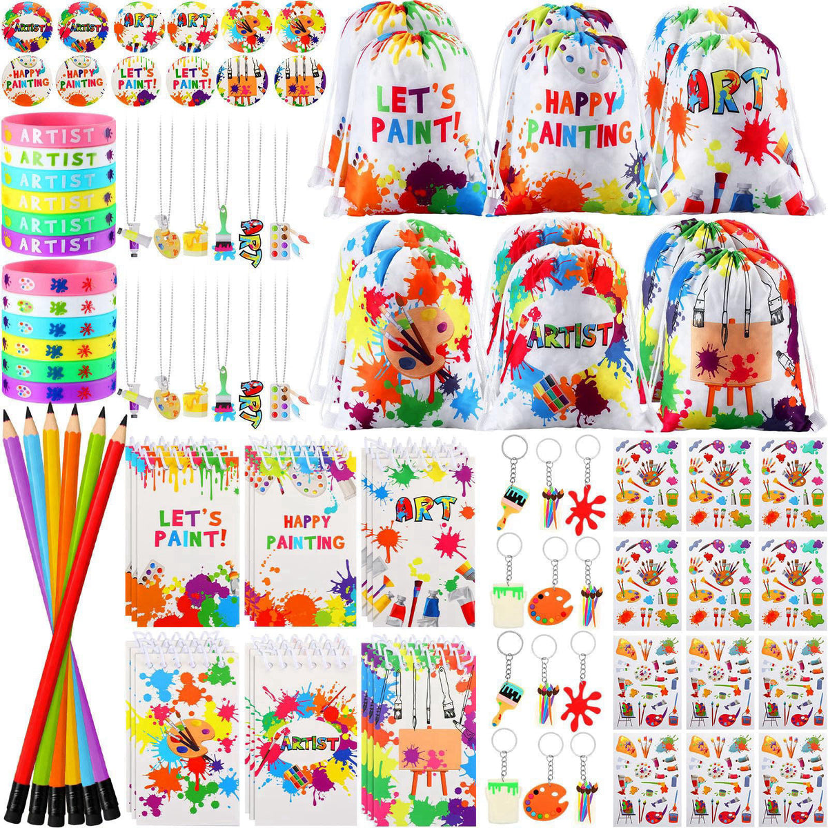 Jenaai 102 Pcs Art Party Favors for Kids Paint Birthday Party Decorations – product photo (Multi-Item Party Favor Packs)