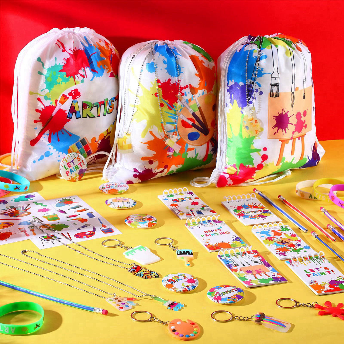 Jenaai 102 Pcs Art Party Favors for Kids Paint Birthday Party Decorations – close-up detail in Varies Based on Pictures