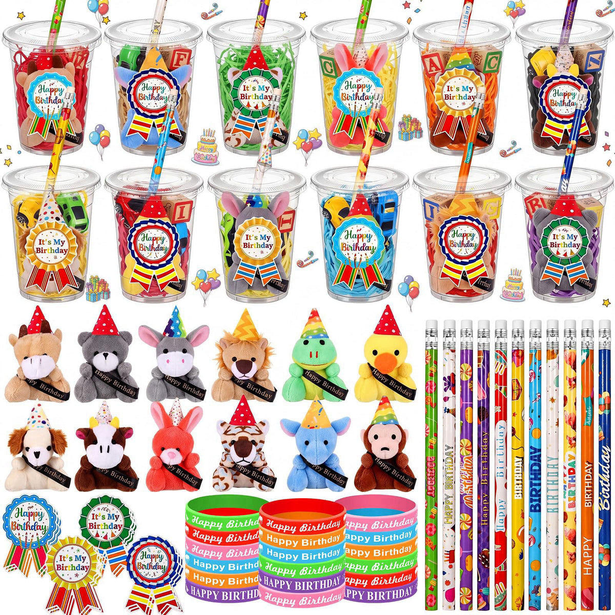 Baderke 12 Set Birthday Classroom Gifts for Students,School Reward, Animal – product photo (Multi-Item Party Favor Packs