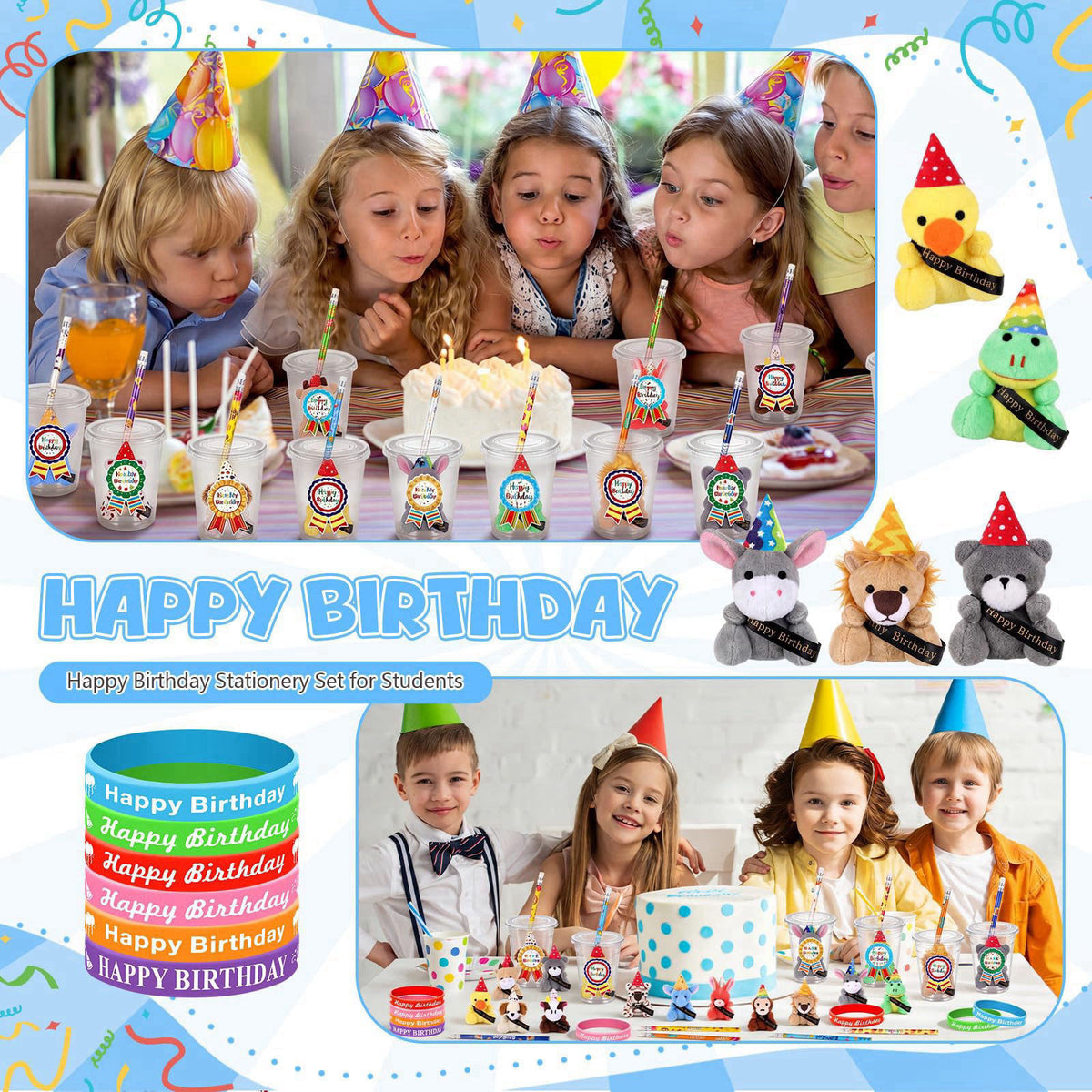 Baderke 12 Set Birthday Classroom Gifts for Students,School Reward, Animal – packaging and label