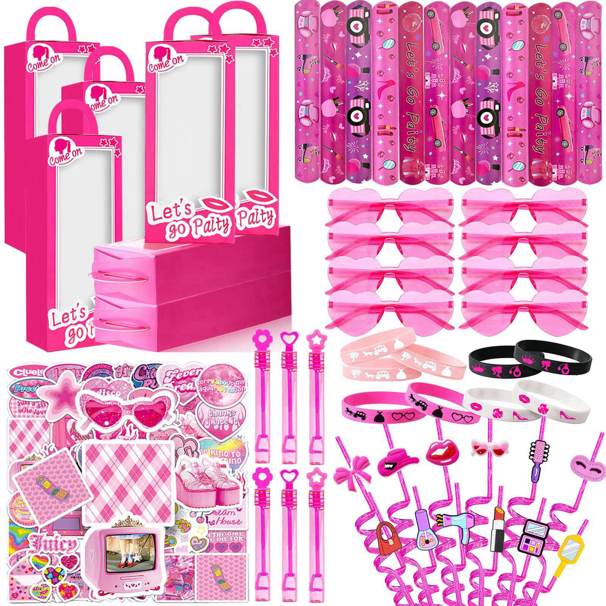 CHSLtmxq 122 PCS Pink Party Favors, Toy Goodie Bag Stuffers, Princess Set – product photo (Multi-Item Party Favor Packs)