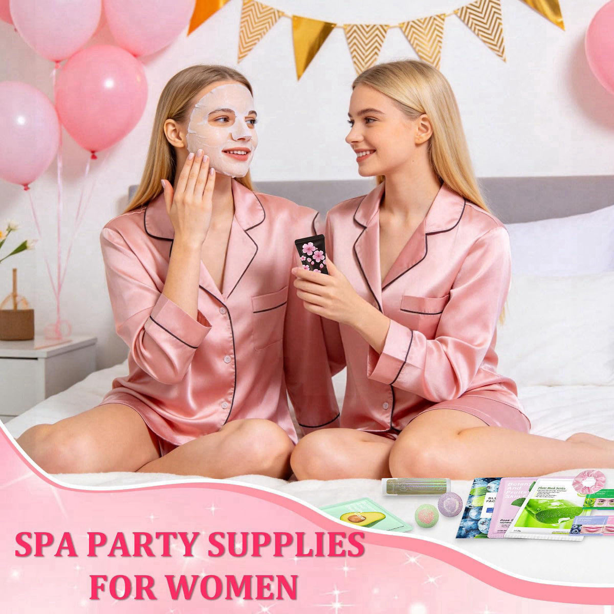 Comdian 180 PCS Spa Party Supplies for Women, Spa Party Favors Include Face Masks, Hand Cream, Lip Blam, Under Eye Patch