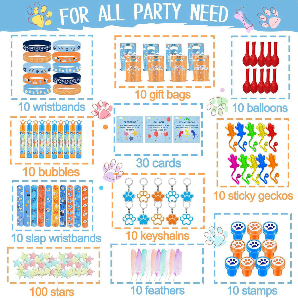 WPAZH 130Pcs Birthday Party Favors Gift Decorations Supplies for Outdoor Decor Party Essentials Must Haves Stars Balloon
