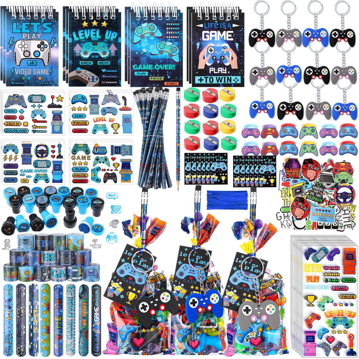 Sayglossy 251 Pcs Cool Video Game Party Favors Set Birthday Supplies