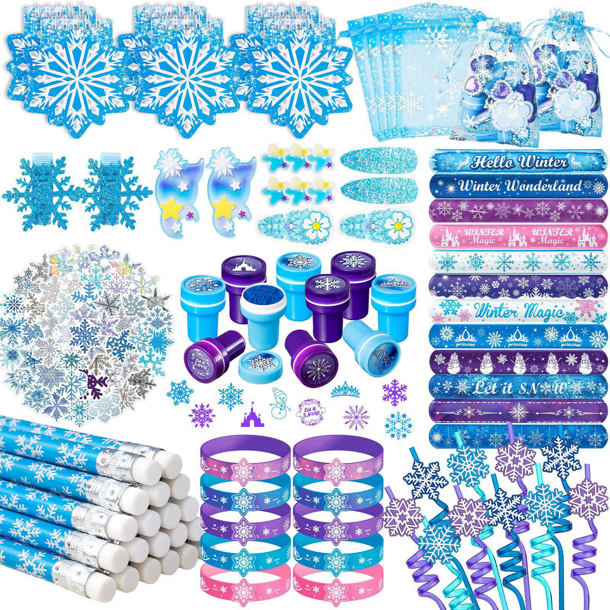 DMIGHT 130PCS Frozen Party Favors for Girls, Winter Birthday Supplies – product photo (Multi-Item Party Favor Packs)