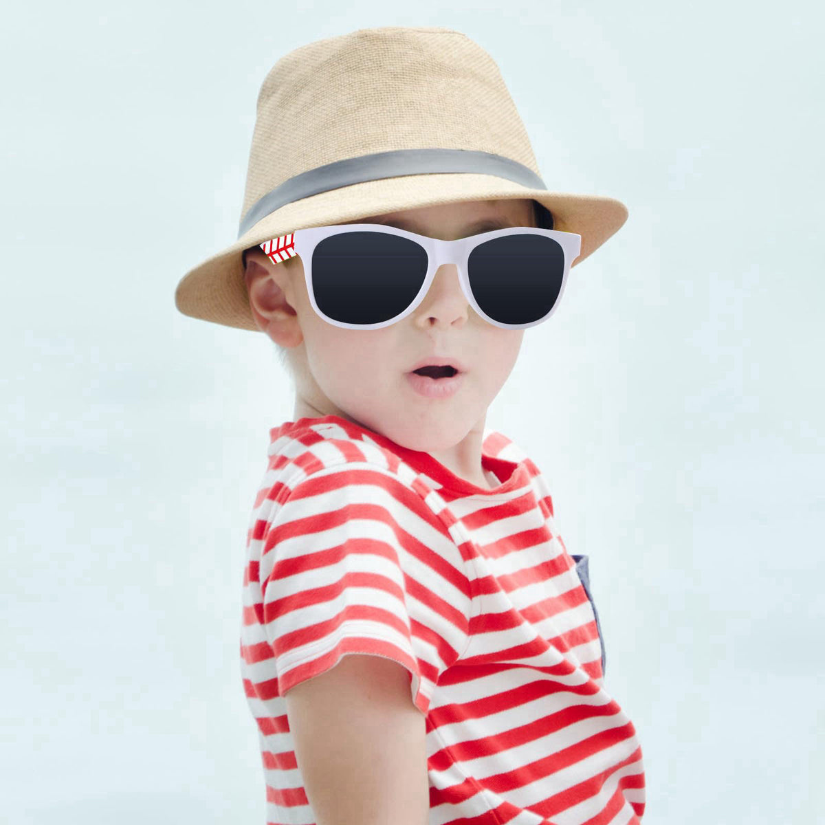 CHUNNIN 16 Pack Baseball Sunglasses Red White Sunglasses Bulk for Baseball Party Favors Sports Plastic Glasses for Team 