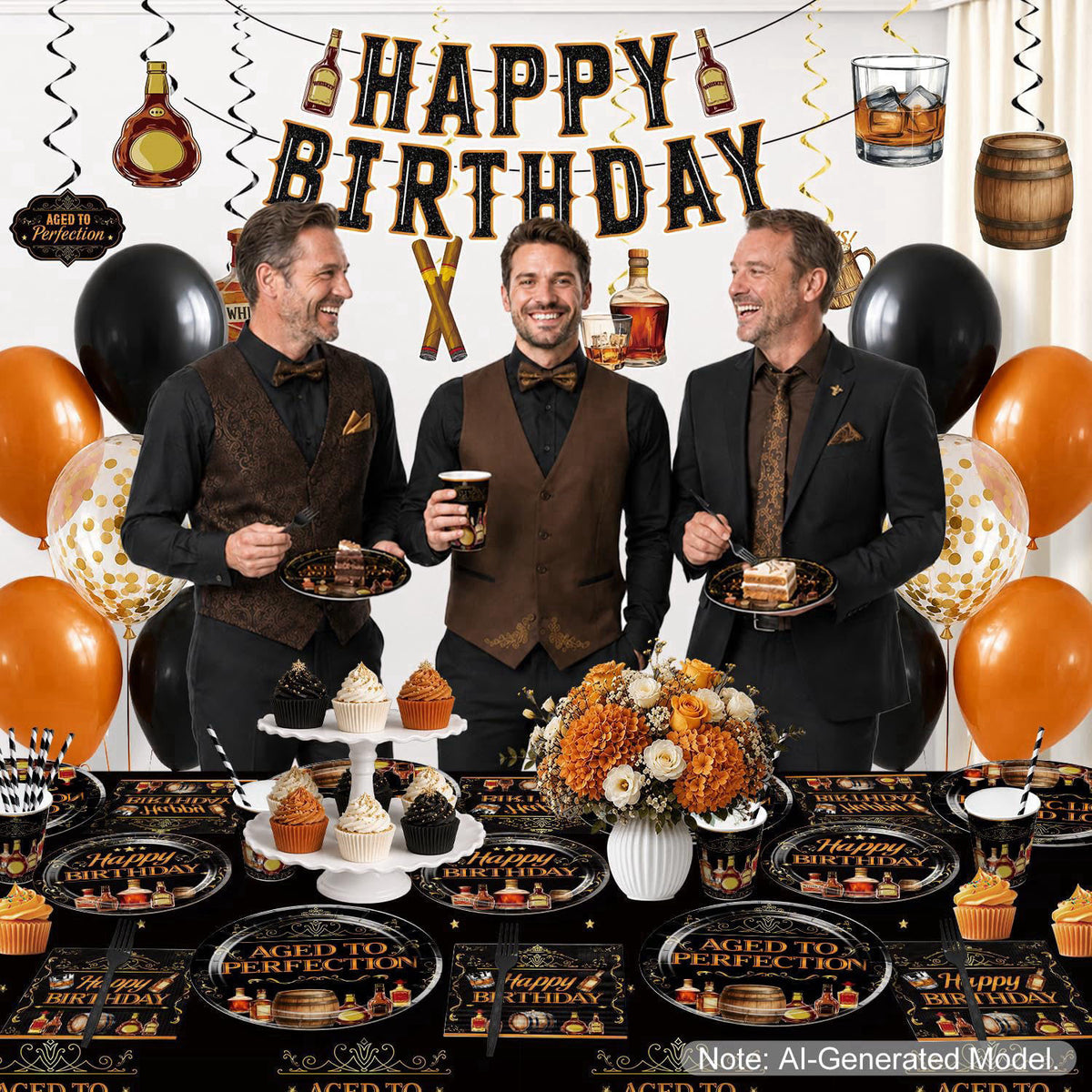 Yingoto 212PCS Aged to Perfection Birthday Decorations Men Serves 25 – alternate angle
