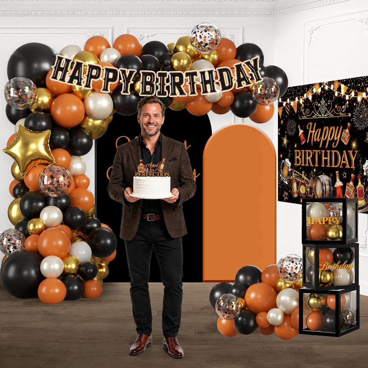 cocomigo 242 Pcs Aged to Perfection Birthday Decorations for Mens Birthday – alternate angle