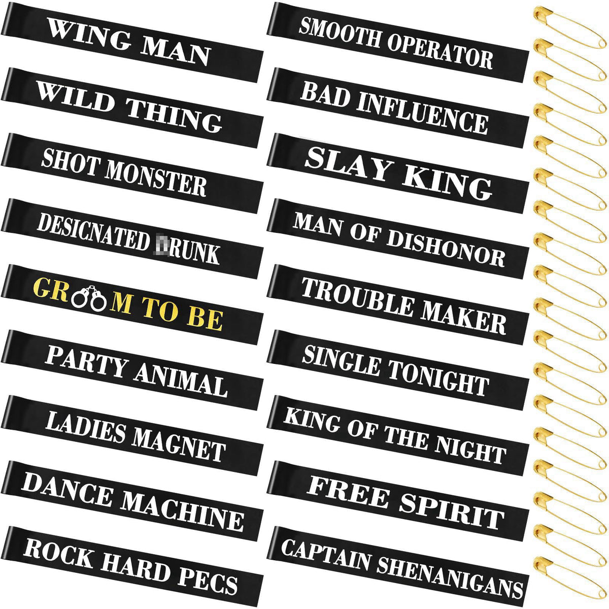 CASYUNE 18 Pack Funny Bachelor Party Sashes Groomsmen Team Groom Sash Groom to Be Decorations for Bachelor Bachelorette 
