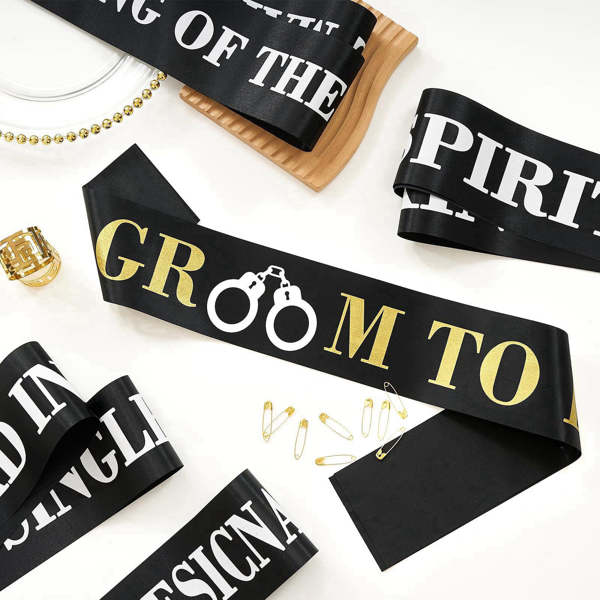 CASYUNE 18 Pack Funny Bachelor Party Sashes Groomsmen Team Groom Sash Groom to Be Decorations for Bachelor Bachelorette 
