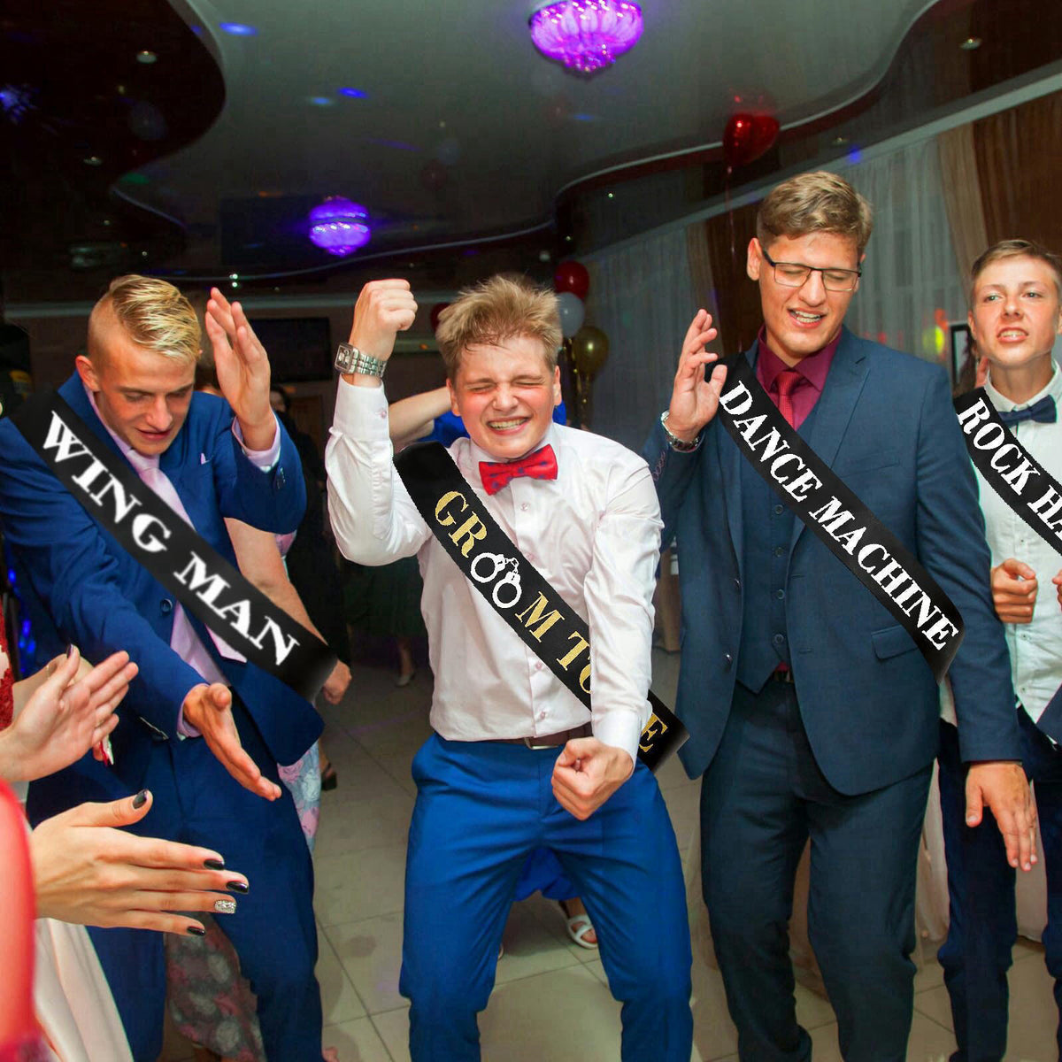 CASYUNE 18 Pack Funny Bachelor Party Sashes Groomsmen Team Groom Sash Groom to Be Decorations for Bachelor Bachelorette 