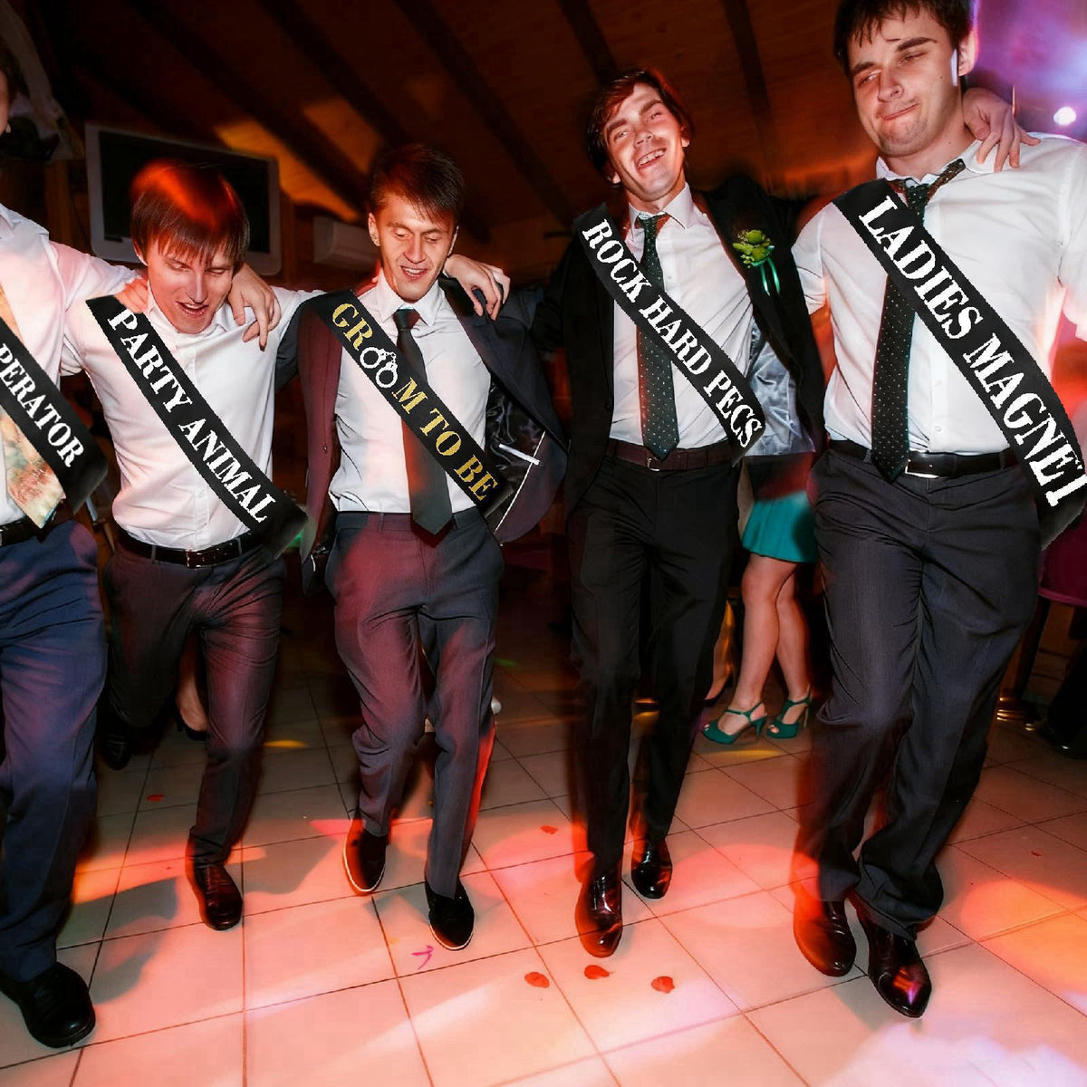CASYUNE 18 Pack Funny Bachelor Party Sashes Groomsmen Team Groom Sash Groom to Be Decorations for Bachelor Bachelorette 