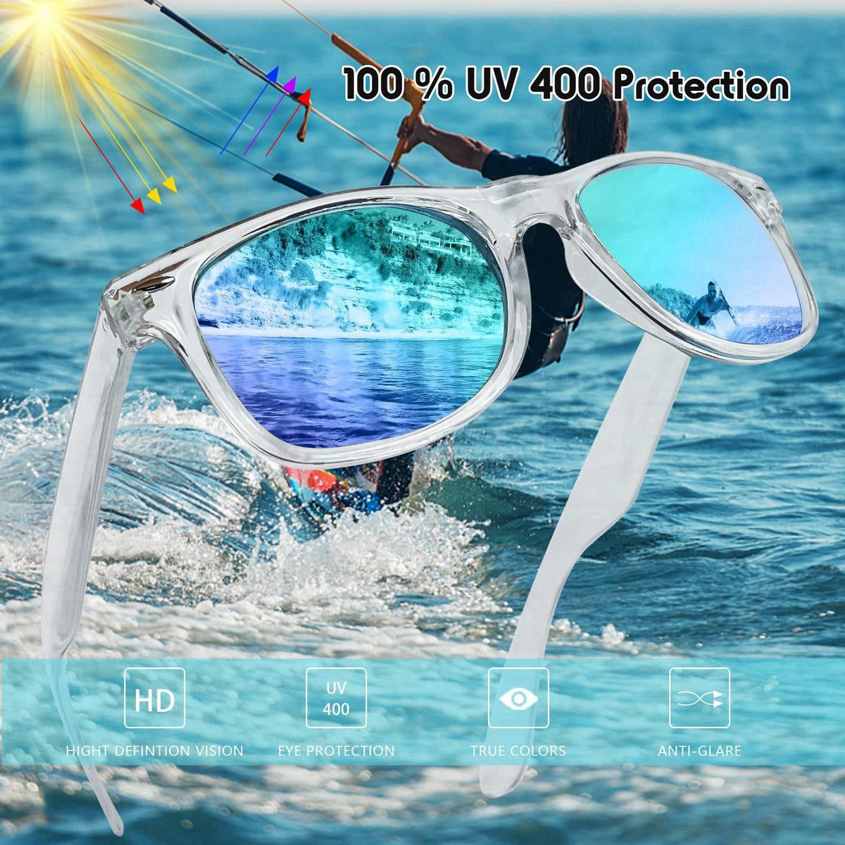 Geopty 12/24 Pack Wholesale Retro Neon Colors Party Favor Supplies Unisex Sunglasses Bulk for Adults Teens, UV400 Protec