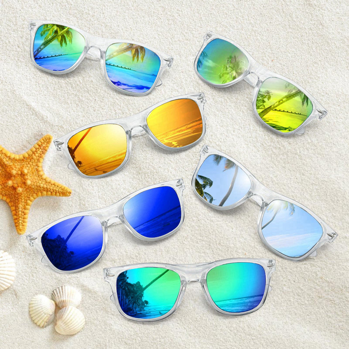 Geopty 12/24 Pack Wholesale Retro Neon Colors Party Favor Supplies Unisex Sunglasses Bulk for Adults Teens, UV400 Protec