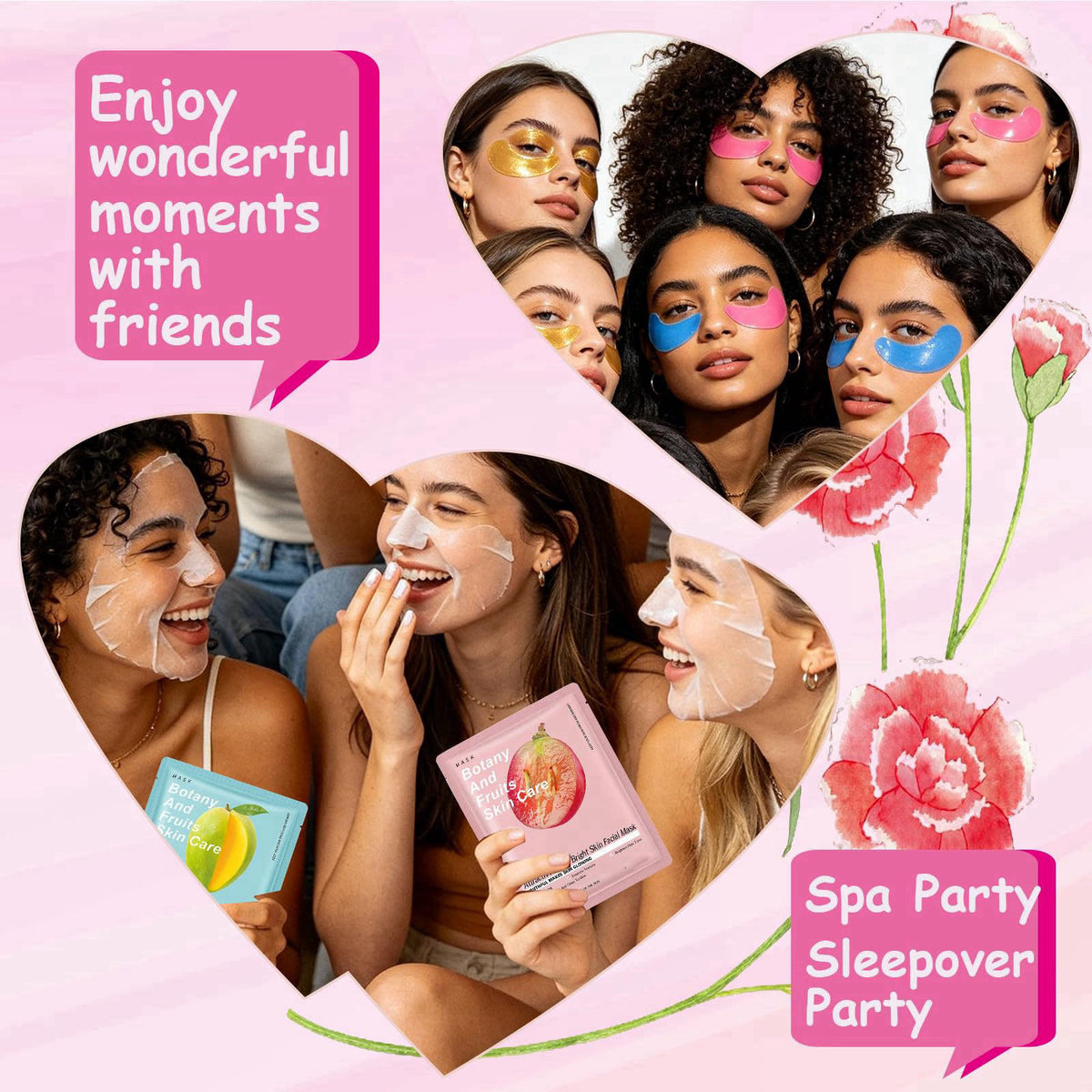 UYJ, 112 Pcs Spa Party Favors For Women,Spa Sleepover Party Supplies For Girls – packaging and label