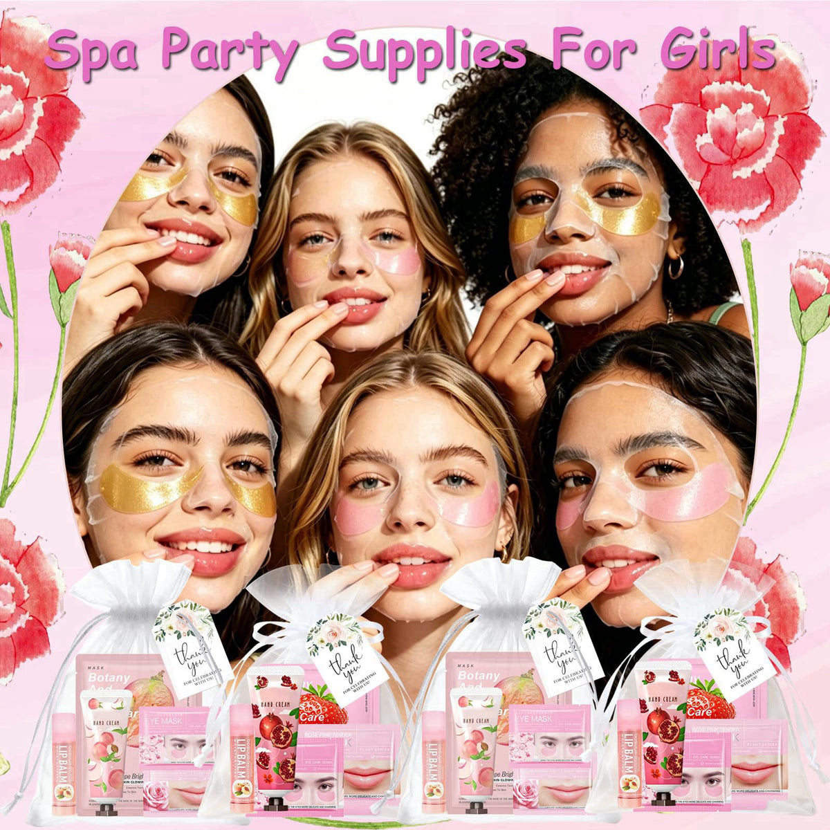 UYJ, 112 Pcs Spa Party Favors For Women,Spa Sleepover Party Supplies For Girls – back view and specifications