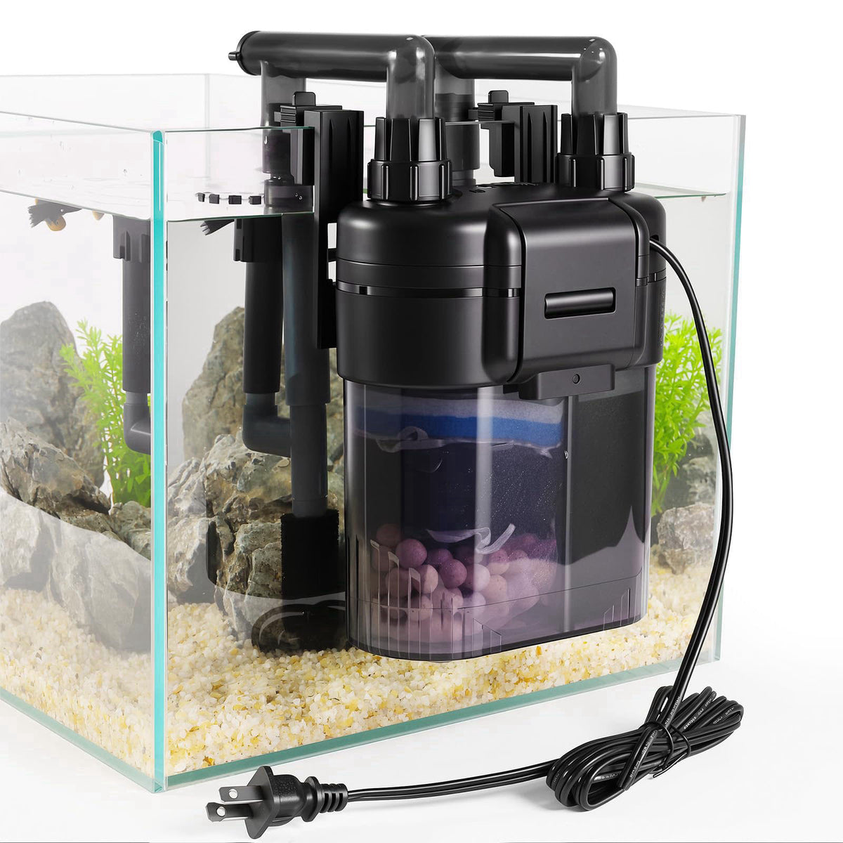 hygger Hang-On-Back Aquarium Canister Filter, with 4-Stage Filtration – product photo (Filters)