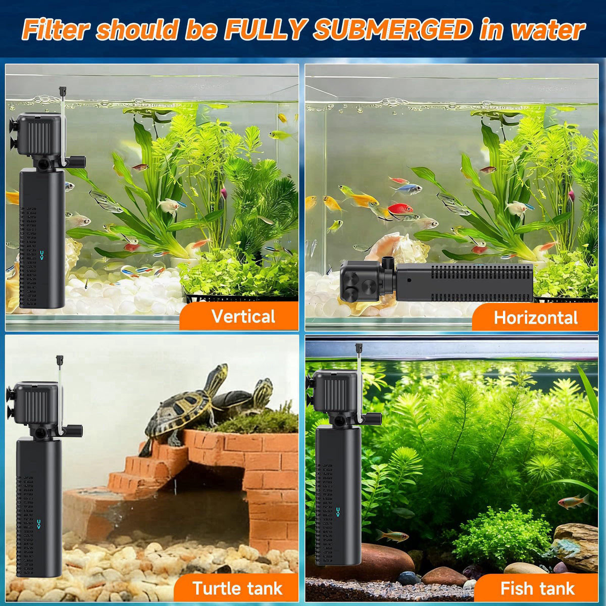 SYSENCIAGA 25W UV Aquarium Filter, 200 GPH Pump with Timer for 20-75 Gal Tanks – full view