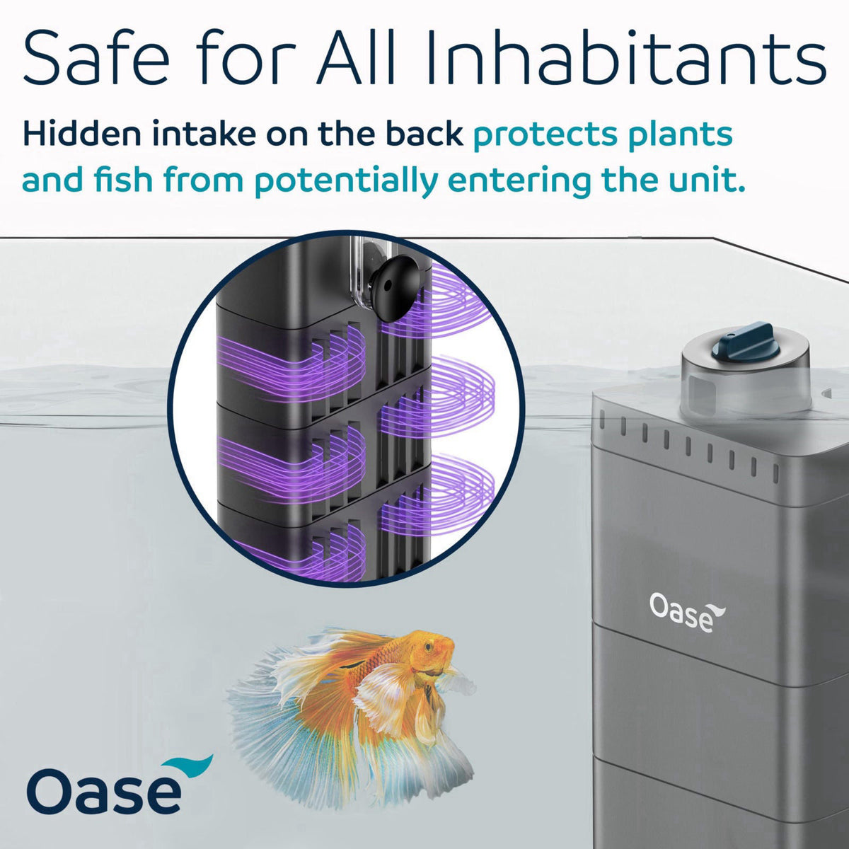 Oase EcoFlow 150 Internal Aquarium Filter – Quiet Submersible Multi-Stage Filter (Biological & Mechanical), Custom Flow,