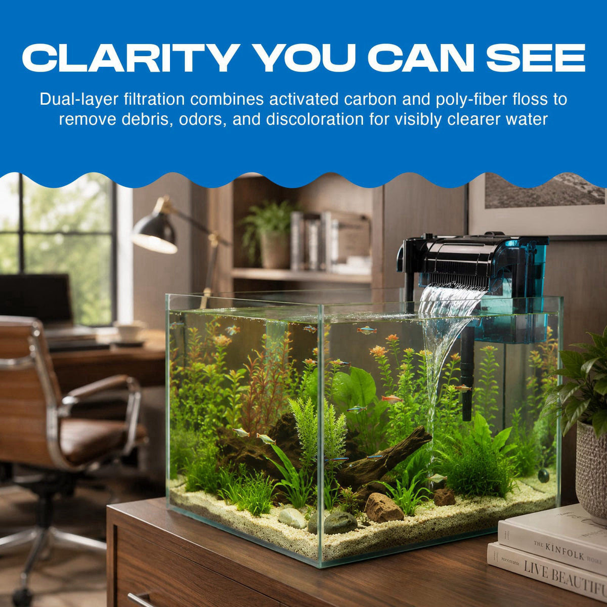 Penn-Plax Cascade 300 GPH Hang On Filter Replacement Media 3 Pack ‎10x3x7in – close-up detail