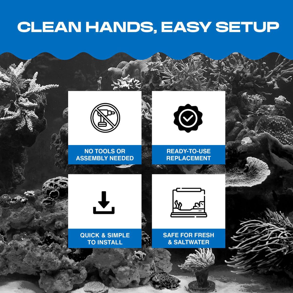 Penn-Plax Cascade 300 GPH Hang On Filter Replacement Media 3 Pack ‎10x3x7in – back view and specifications