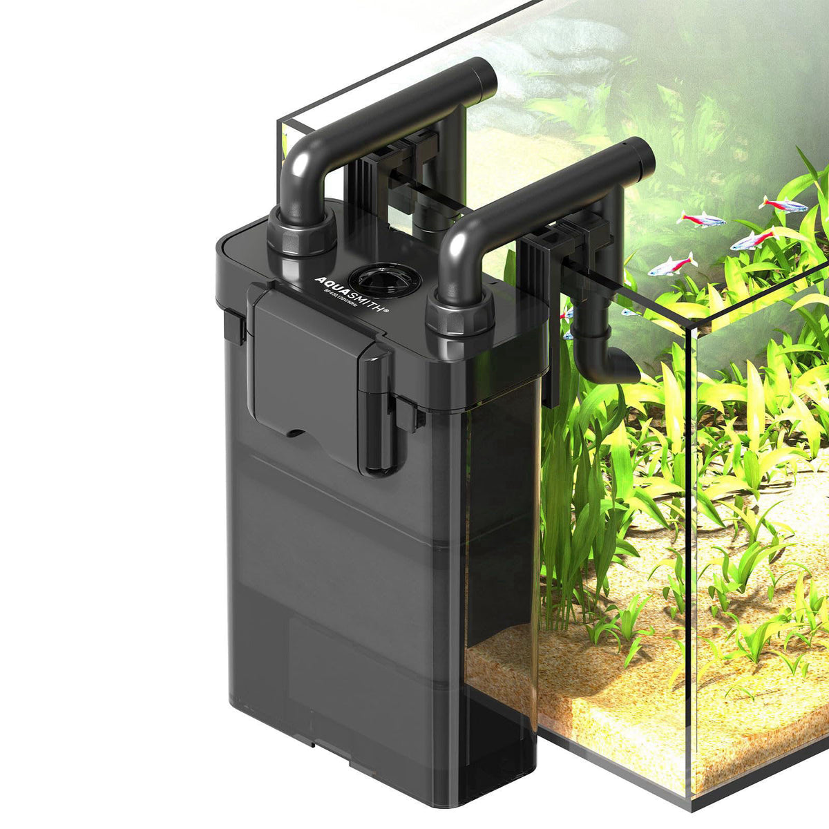 AQUASMITH Hang on Back Aquarium Filter,No-Hum Whisper-Quiet for 3-10 Gal – product photo (Filters)