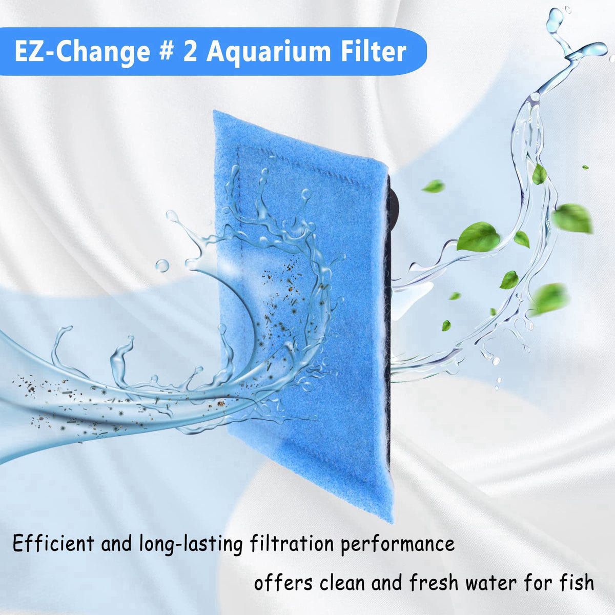 Piwerod EZ-Change #2 Fish Tank Filters Cartridges for Aqua-Tech 10-20, 12 Pack – close-up detail in Blue
