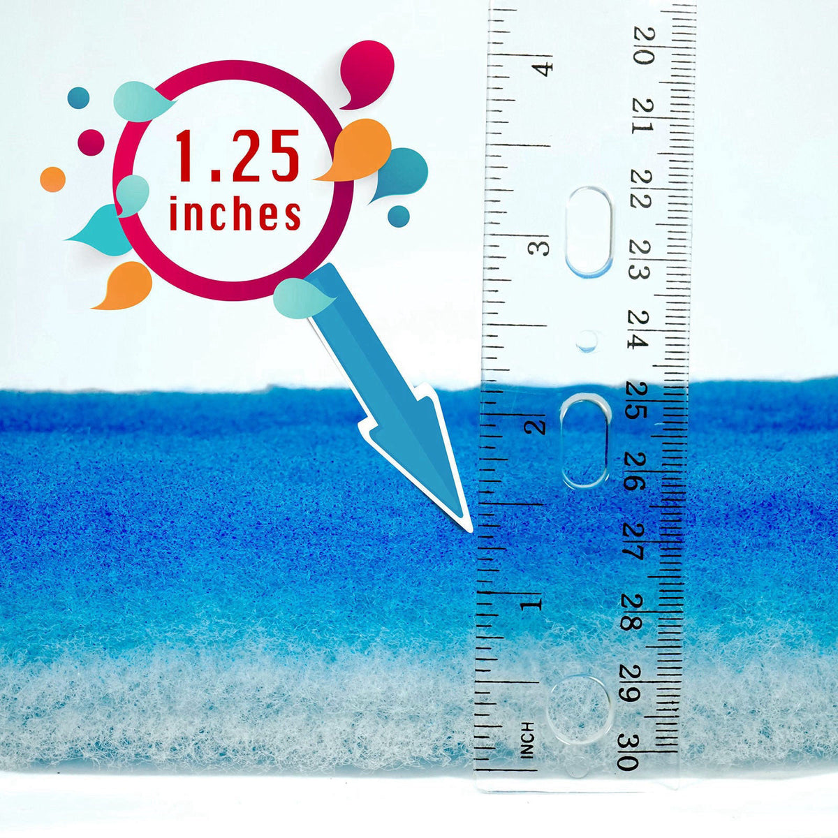 Koral Filters Koi Pond and Aquarium Filter Media Roll - 12 Inches by 72 Inches by 1.25 Inches (6 ft) - Cut to Fit - Dura