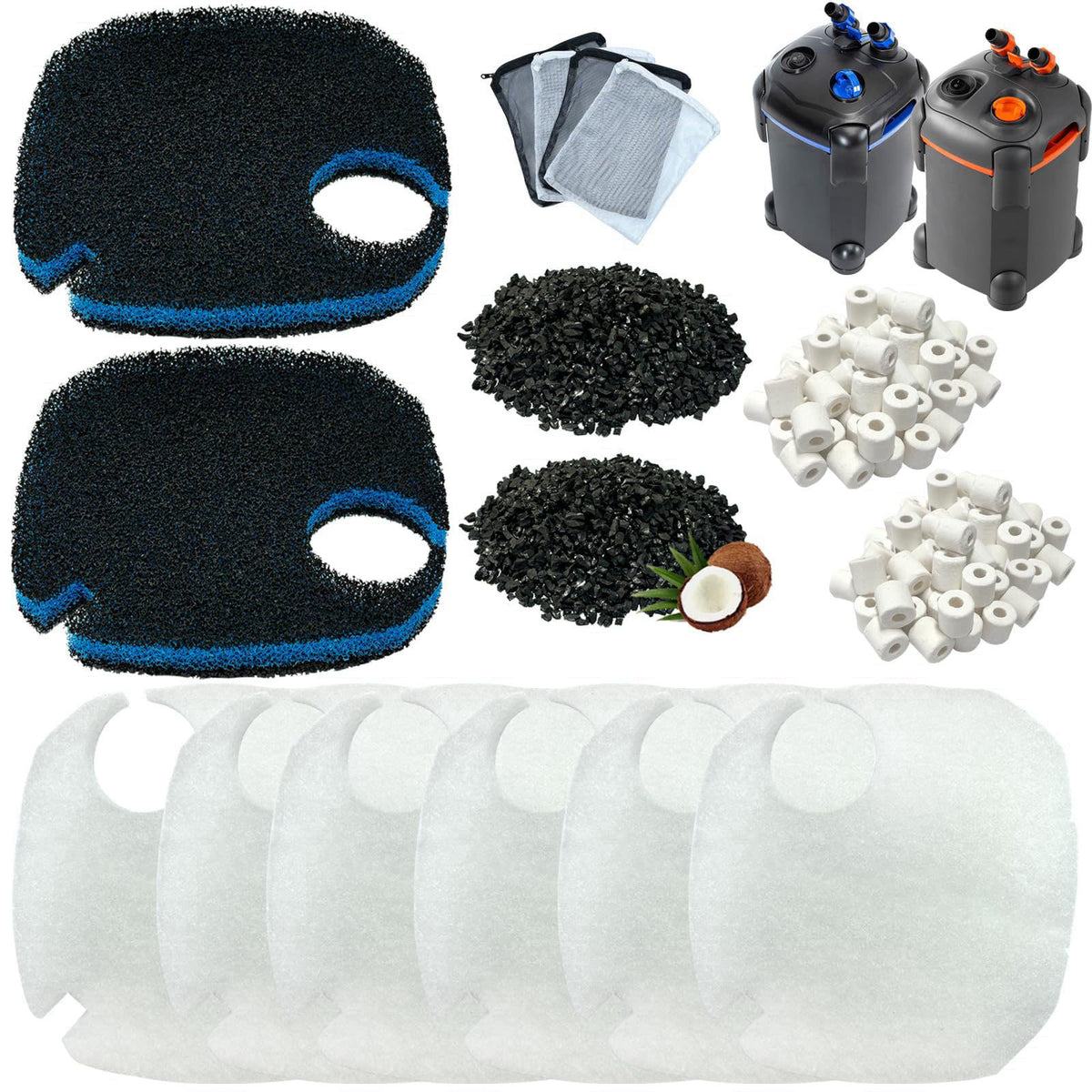 beaufan All-in-One Replacement Filter Set for Pondforse & AMOSIJOY Aquarium Filters – White, Small for 172GPH/225GP/264G