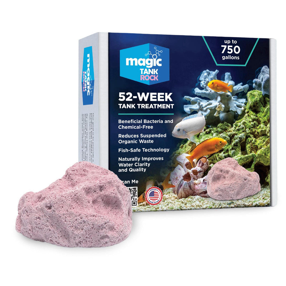 Magic Tank Rock Fish Tank Rocks for Enhancing Water Clarity with Your Regular Cleaning Routine, Fish Friendly Aquarium R