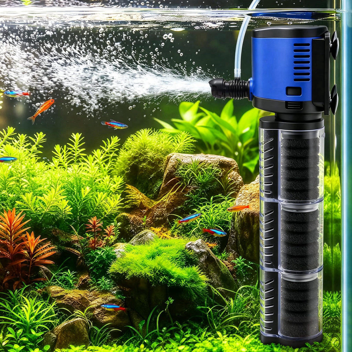 TARARIUM Aquarium Filter for Fish Tank, 4-in-1, Small fit 20-75gal – product photo (Filters)