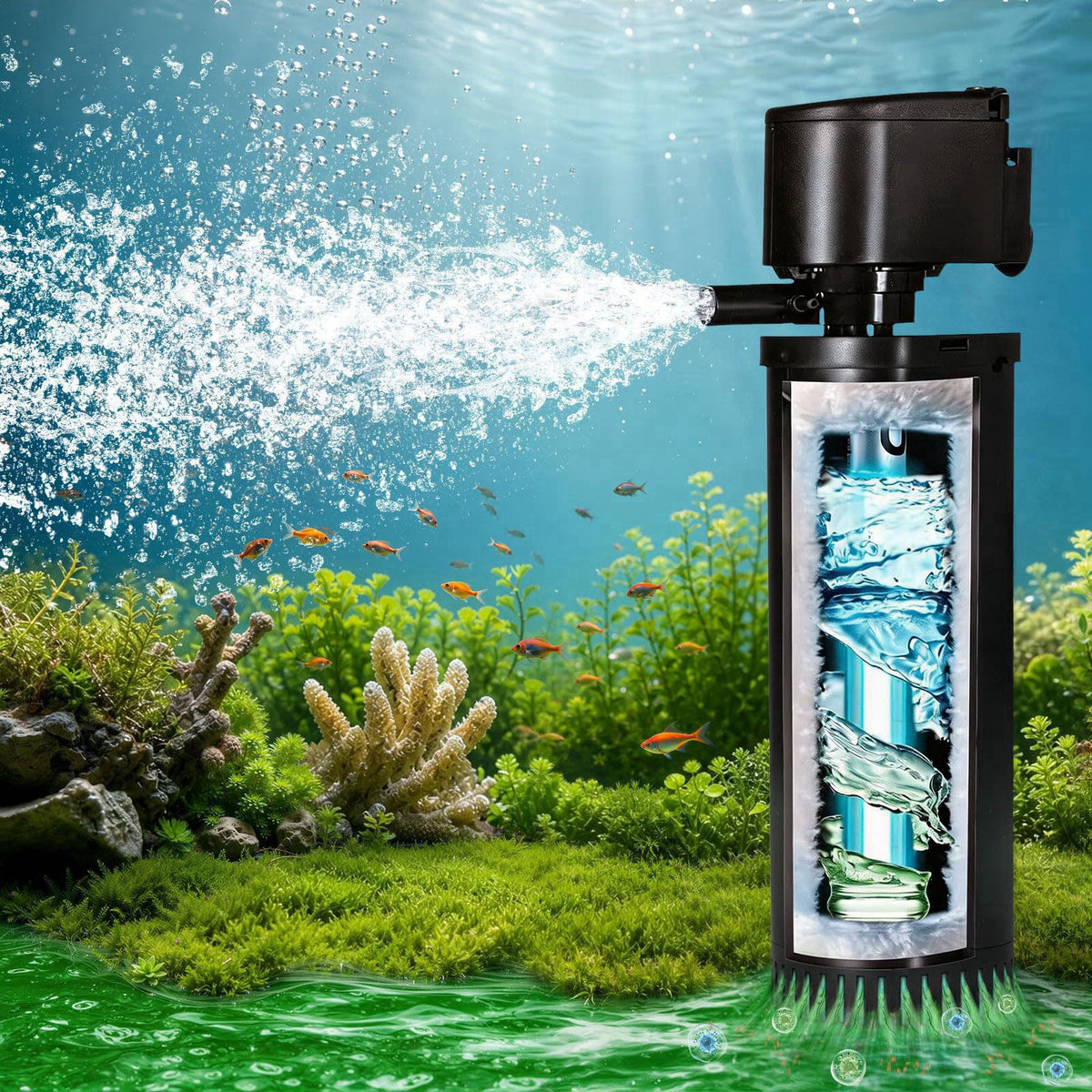 coospider-repta 400GPH UV Aquarium Filter for 55-150 Gallon Fish Tank Algae Control – product photo (Filters)