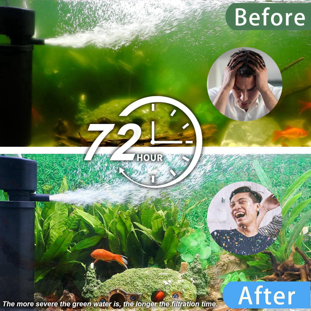 coospider-repta 400GPH UV Aquarium Filter for 55-150 Gallon Fish Tank Algae Control – close-up detail