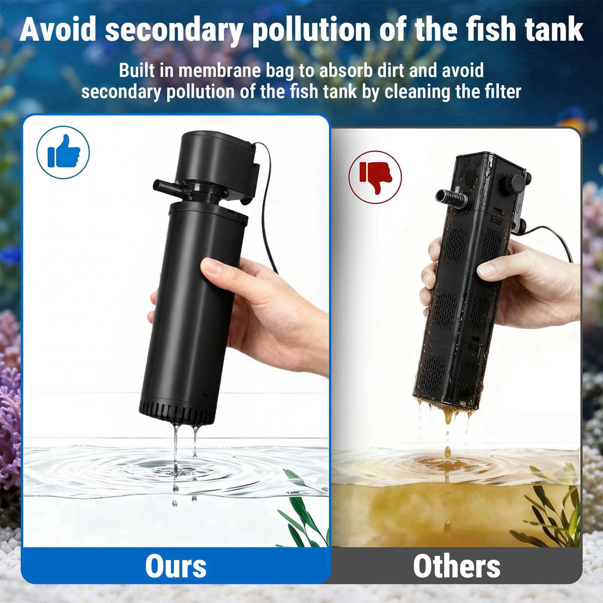 coospider-repta 400GPH UV Aquarium Filter for 55-150 Gallon Fish Tank Algae Control – packaging and label