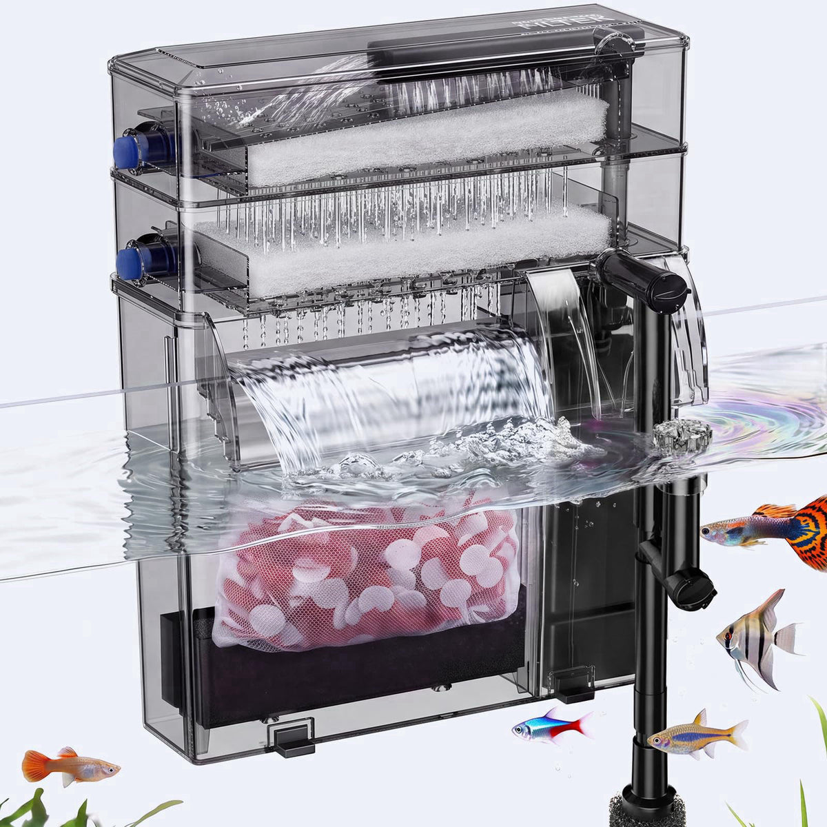 Veehoo Large Hang on Back Aquarium Filter High Flow 396 GPH up to 80 Gallon