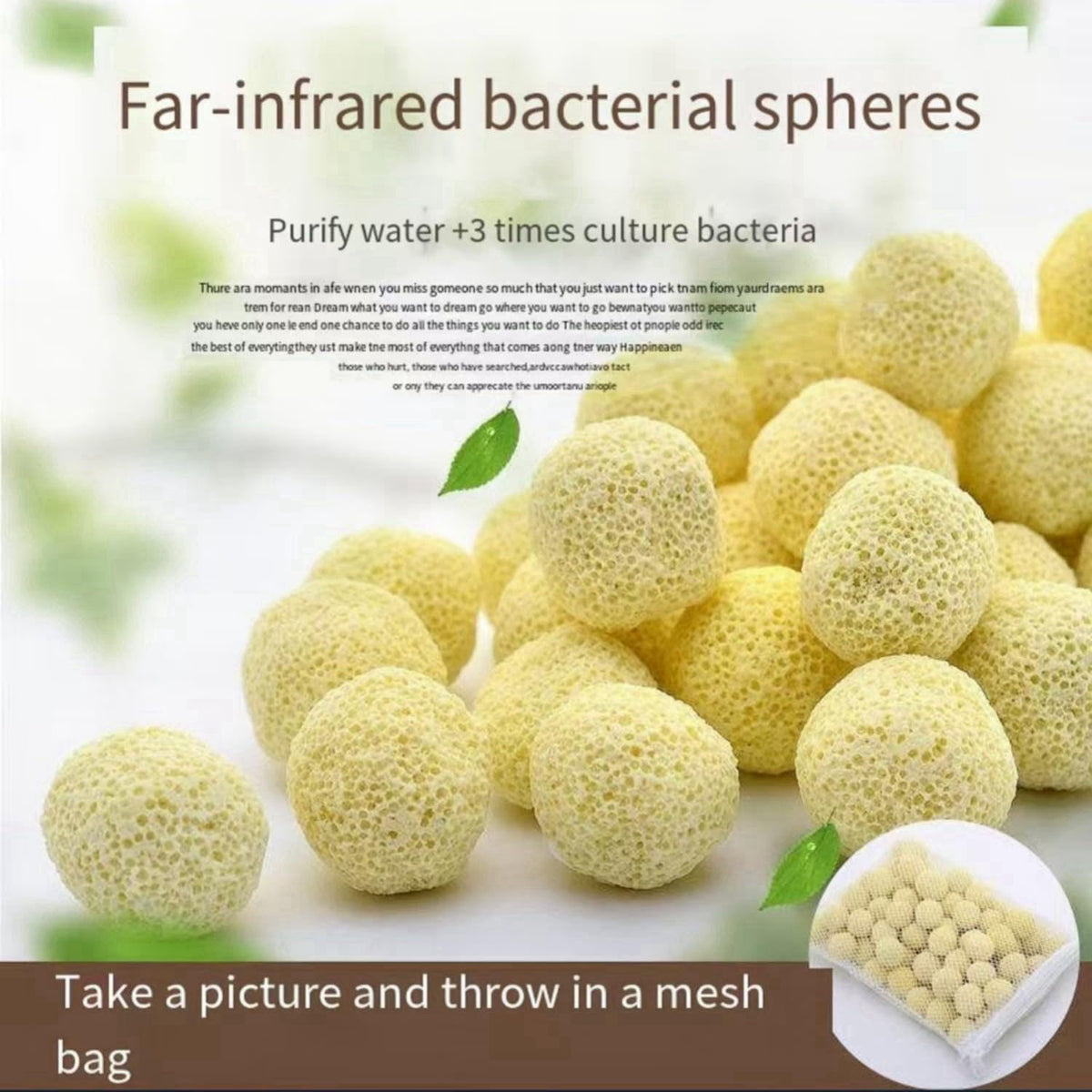 CIELONI Filter Media Bio Balls (5.5LB)，Ceramic Rings for Aquarium Filter – full view, size 1Pack-5.5 lbs