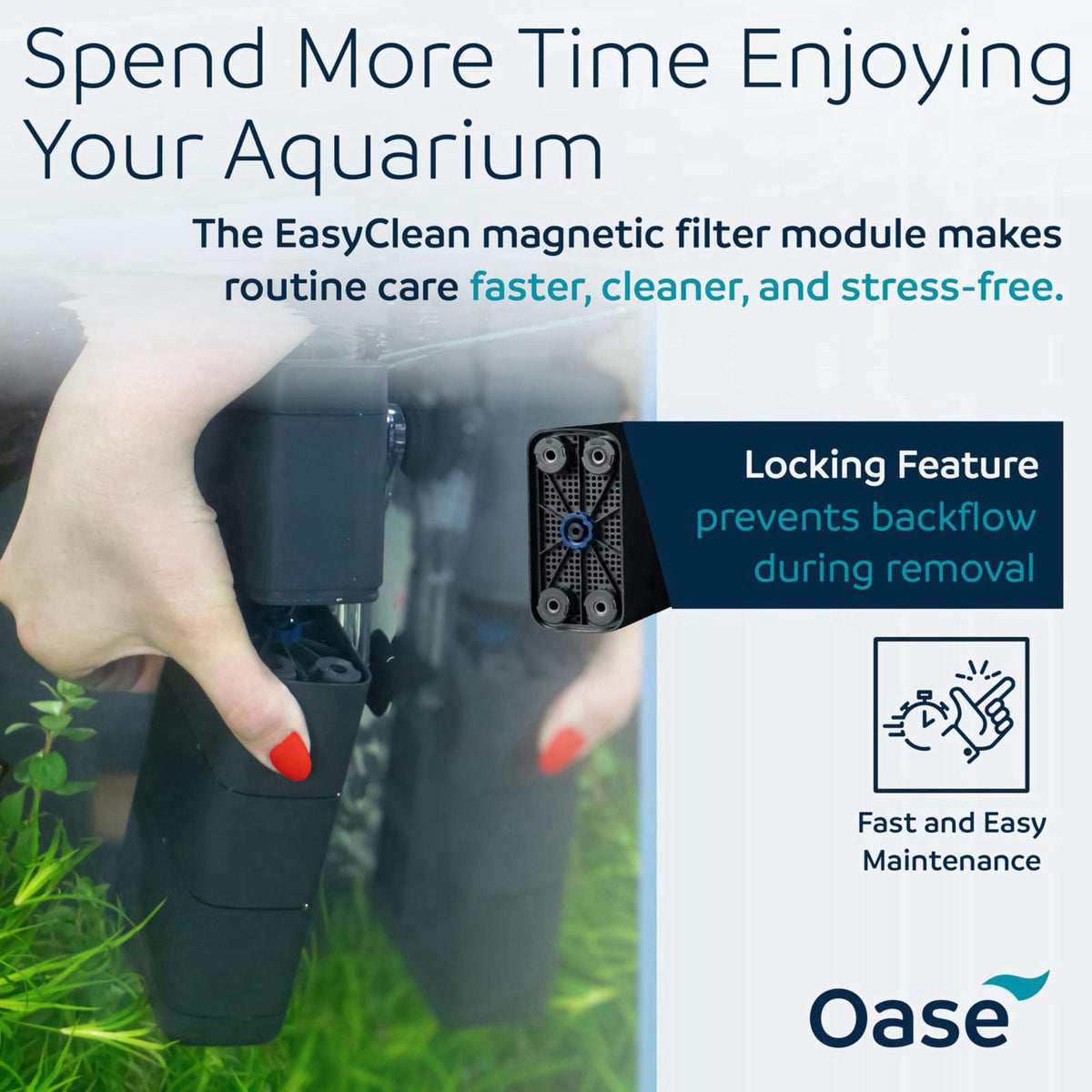 Oase EcoFlow 60 Internal Aquarium Filter – Quiet Submersible Multi-Stage Filter (Biological & Mechanical), Custom Flow, 