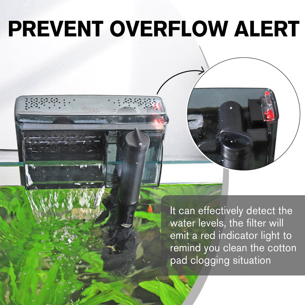 hygger Aquarium HOB Filter 105 GPH for 10-20 Gallon Fish Tank Power Filter with Adjustable Water Flow Extendable Intake 